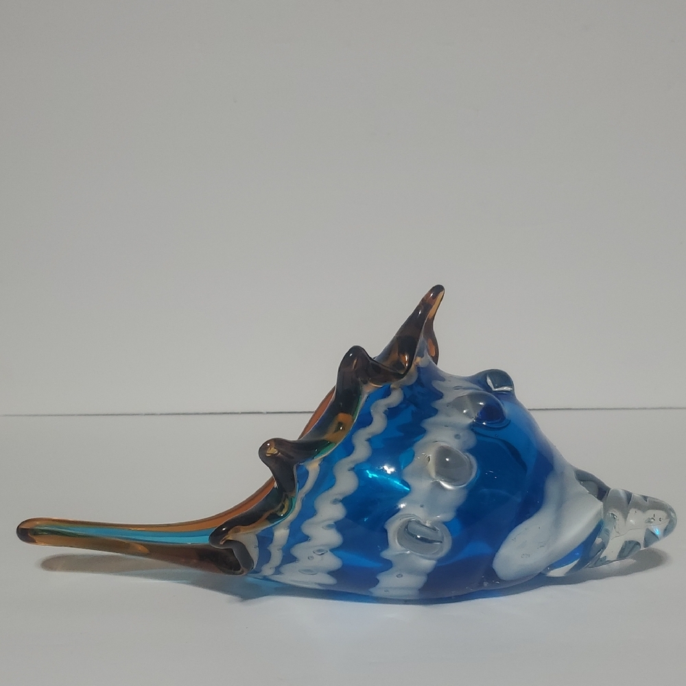 Mid-Century Murano Hand Blown Glass Conch Shell